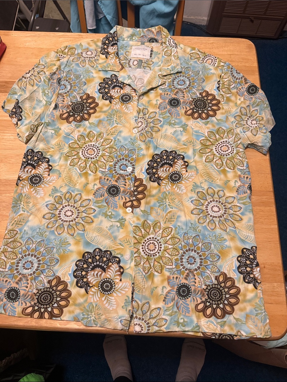 Men’s Cactus Man Ricky Singh Button-Up Shirt – Size Large (US L / EU L / Mexico